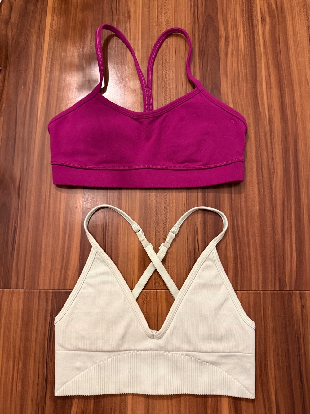 Lululemon Magenta & Mint Green Sports Bra Duo - Workout bra crop top